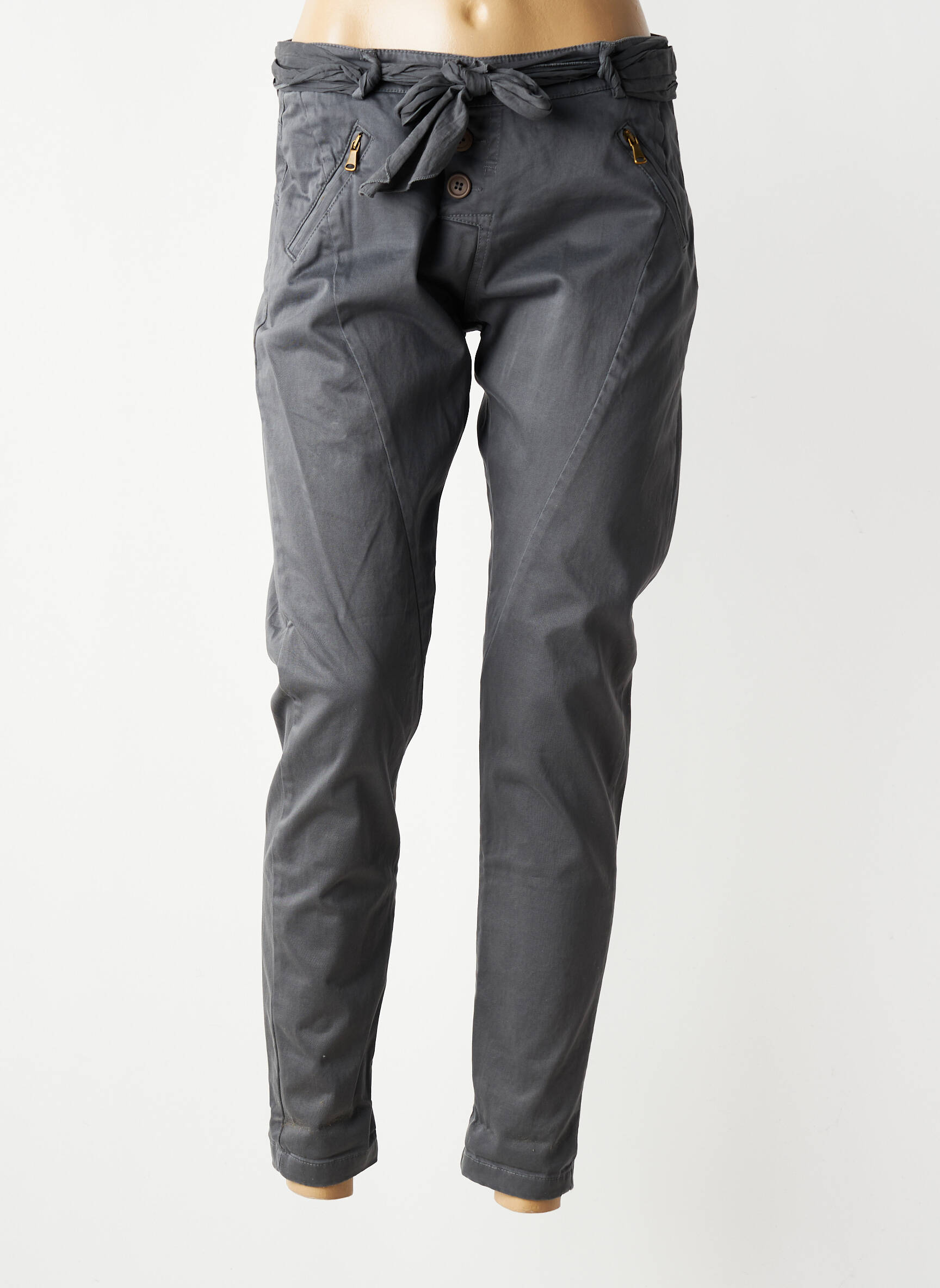 Pantalon 7/8 stretch taille normale gris KOSMIKA femme