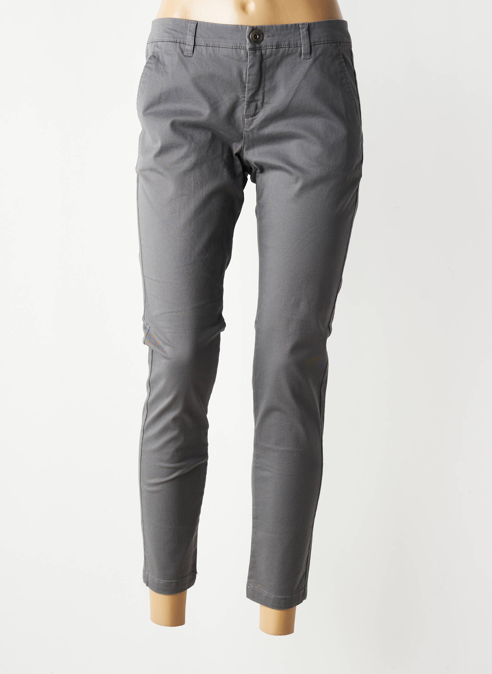 Pantalon 7/8 stretch taille normale gris SISLEY femme