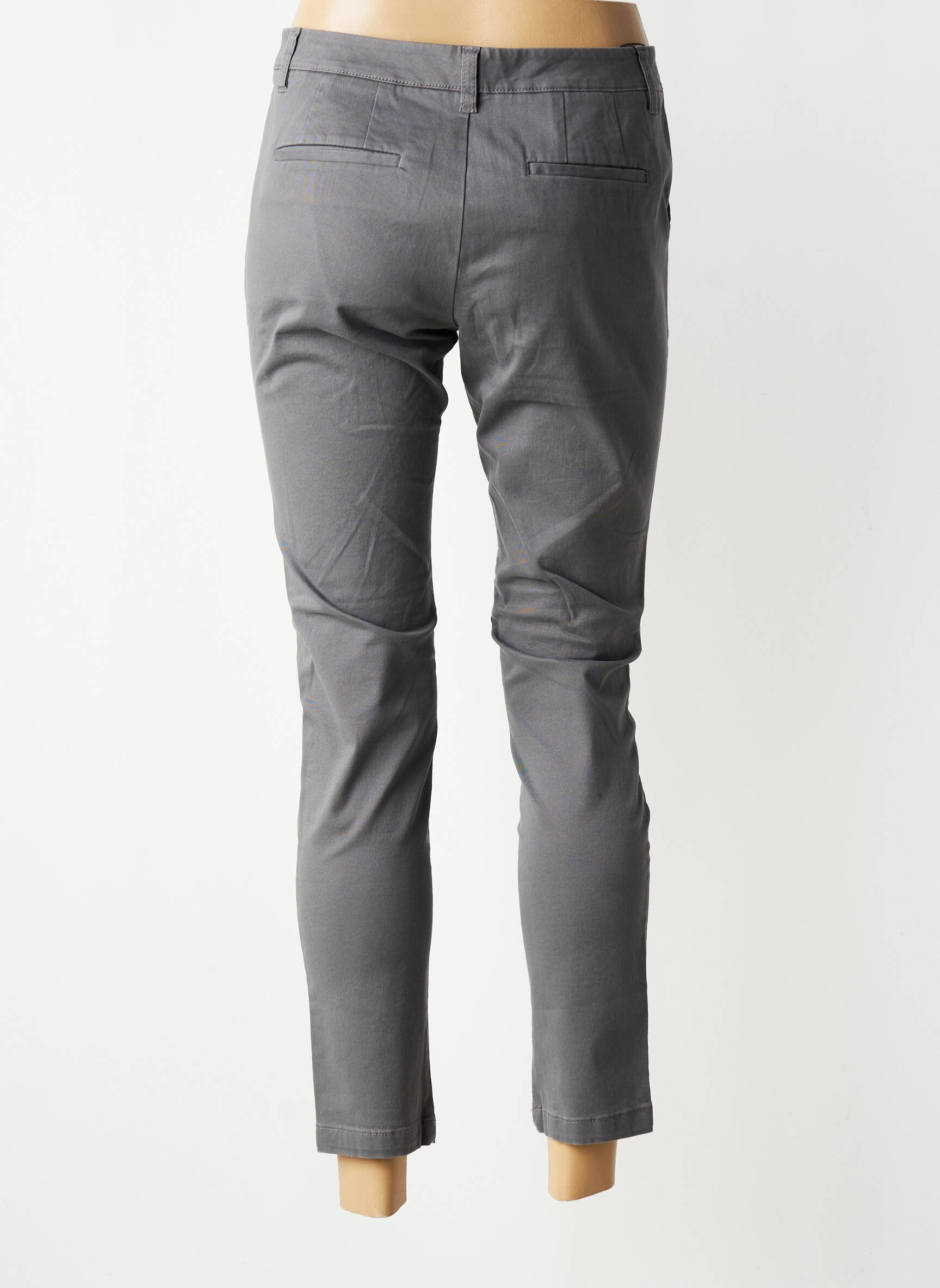 Pantalon 7/8 stretch taille normale gris SISLEY femme