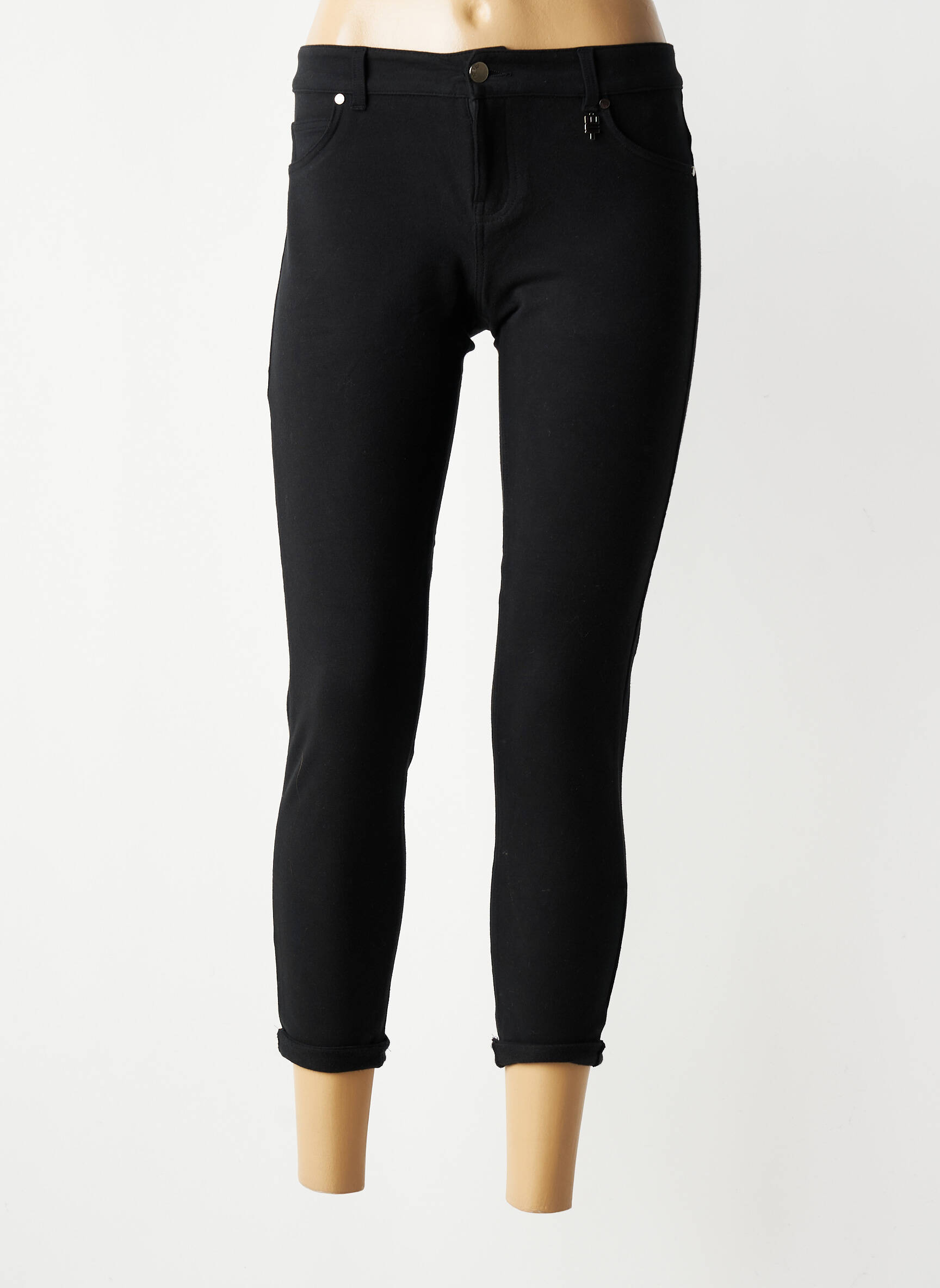 Pantalon 7/8 stretch taille normale noir MET femme