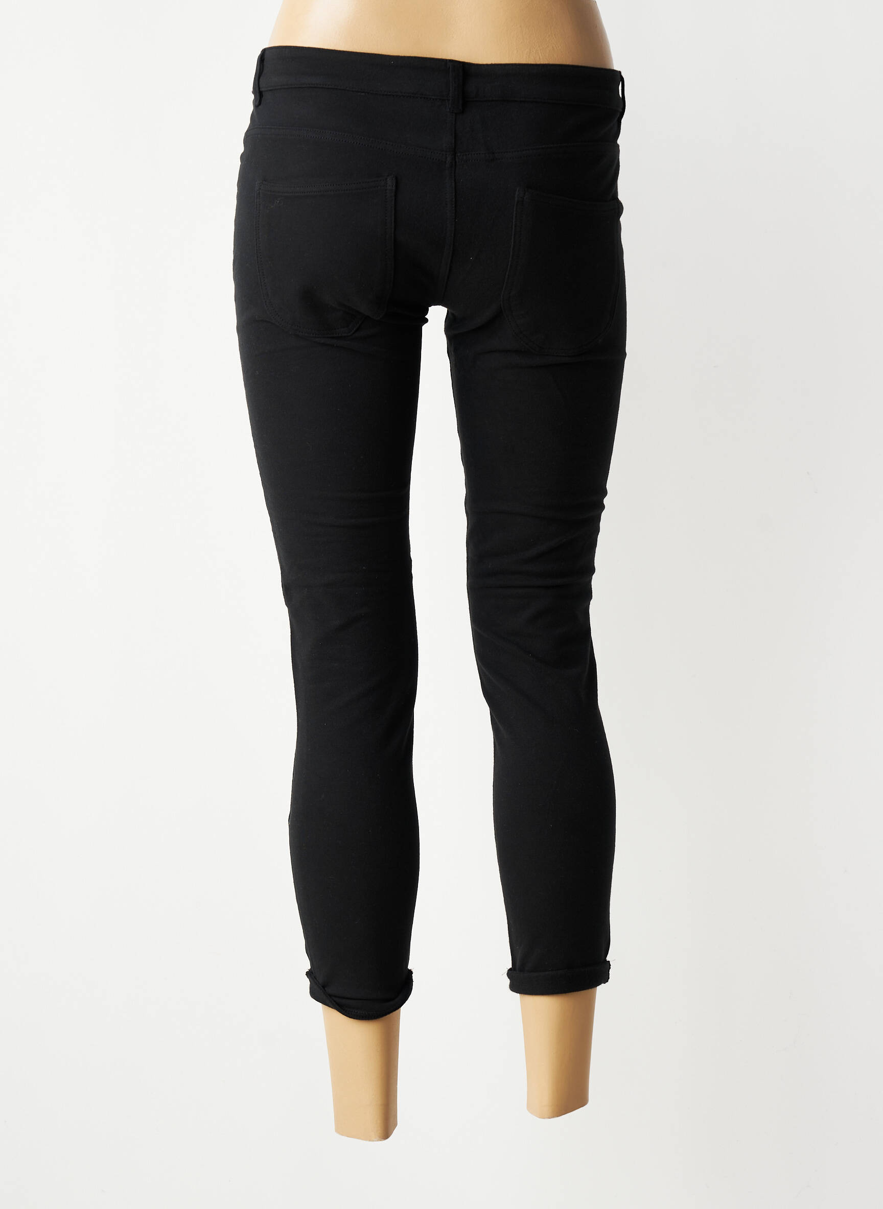Pantalon 7/8 stretch taille normale noir MET femme
