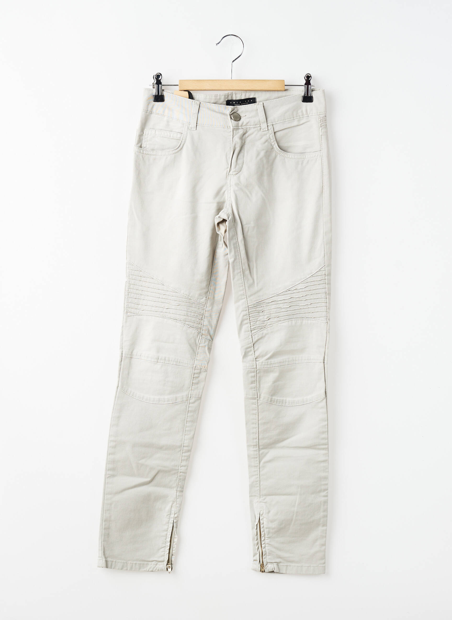 Pantalon slim stretch taille normale gris TWIN-SET SIMONA BARBIERI femme