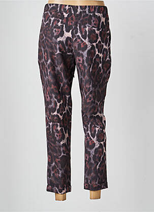 Pantalon 7/8 taille élastique marron ACCESS FASHION femme