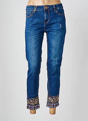 Jeans coupe slim poches bleu DESIGUAL femme