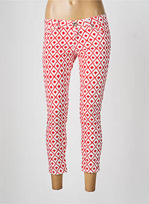 Pantalon 7/8 fermeture zippée sous rabat boutonné rouge GAUDI femme