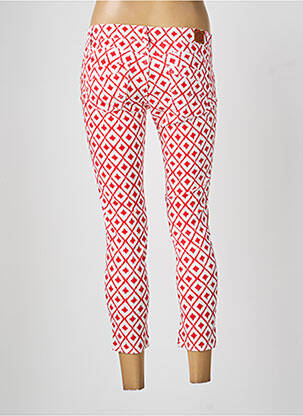 Pantalon 7/8 fermeture zippée sous rabat boutonné rouge GAUDI femme