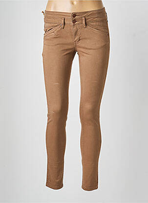 Pantalon slim skinny marron FIVE femme
