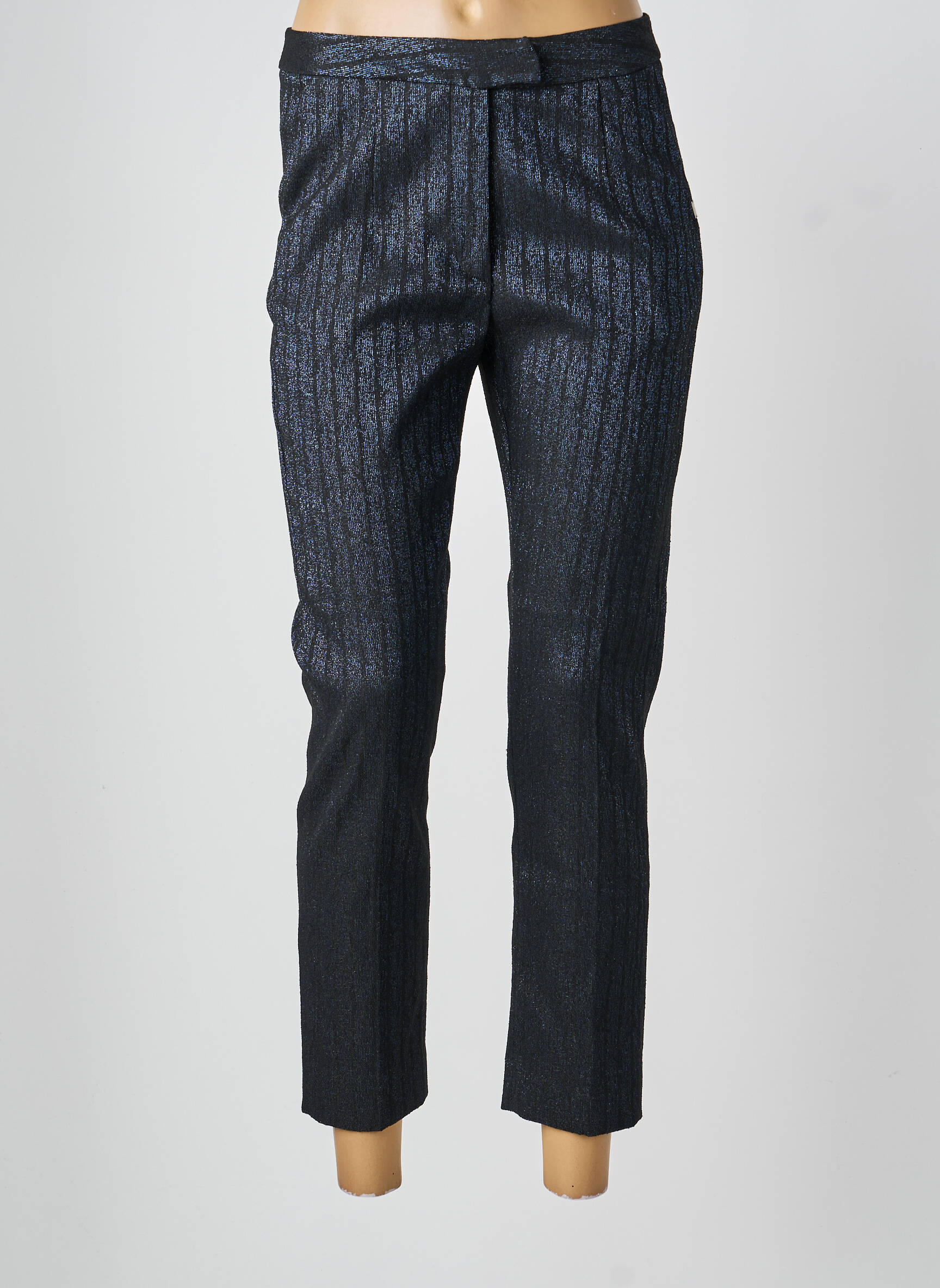 Pantalon 7/8 fermeture zippée sous rabat boutonné bleu GAUDI femme