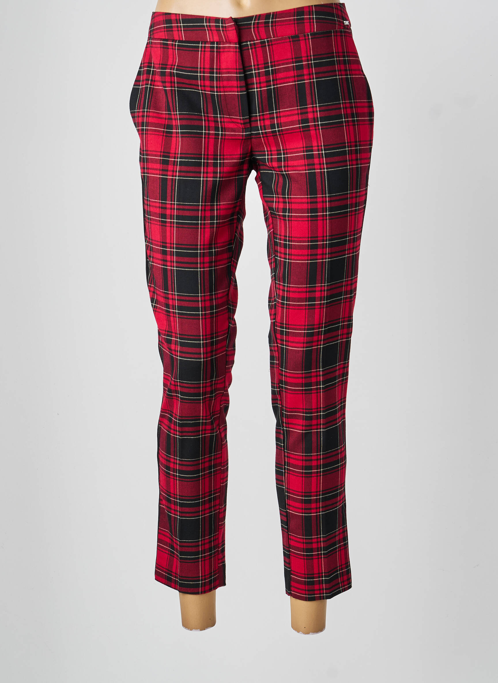 Pantalon 7/8 fermeture zippée sous rabat avec crochet rouge GAUDI femme