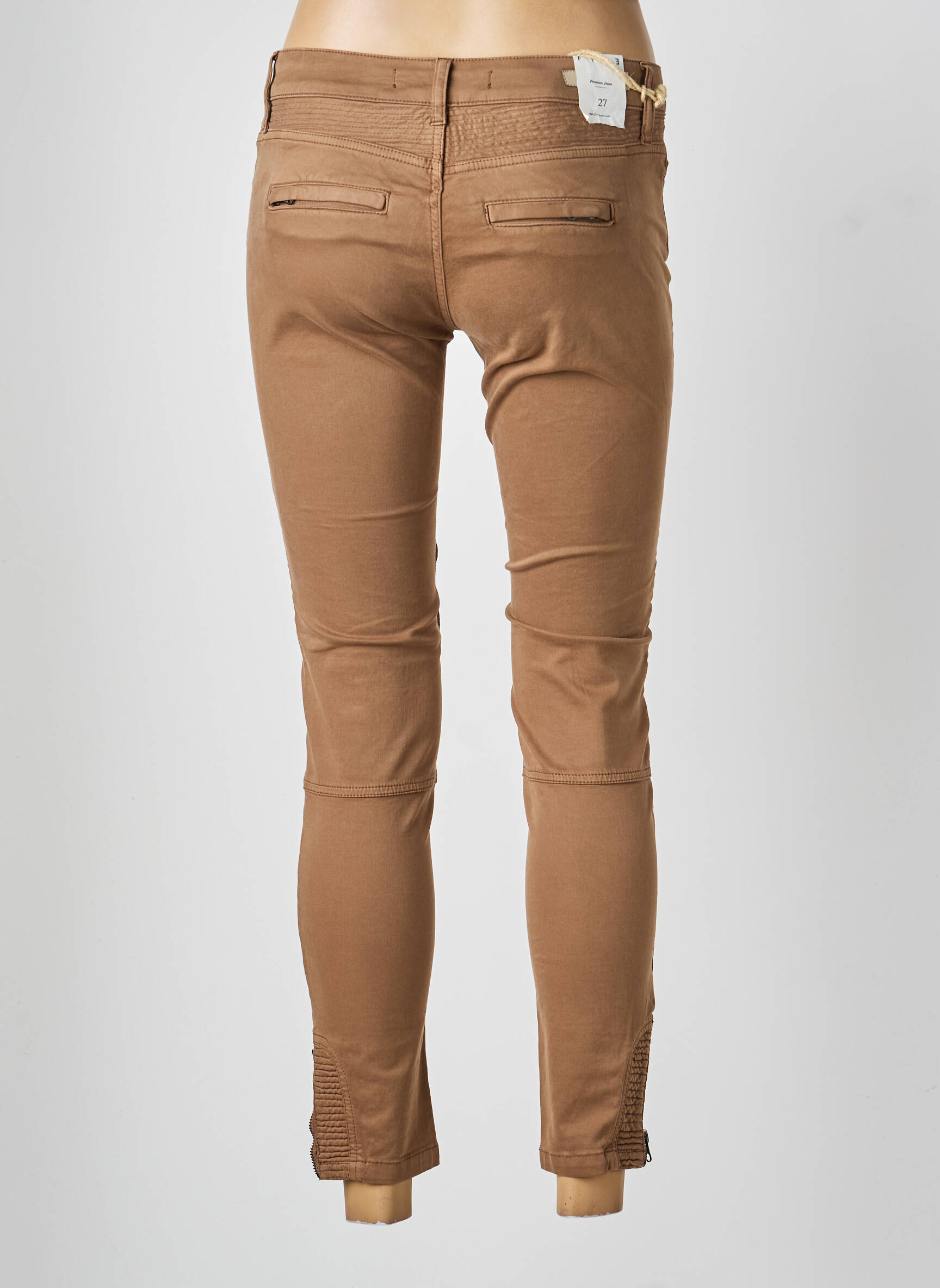 Pantalon slim poches marron FIVE femme