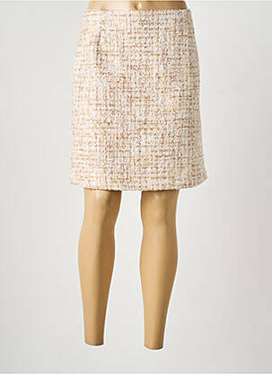 Jupe courte coupe droite beige RINO & PELLE femme