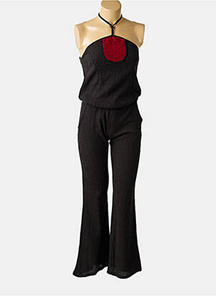 Combi-pantalon tissage crêpe sans manche noir BELAIR femme