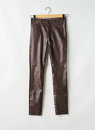 Pantalon slim tissage enduit taille normale marron MAYJUNE femme