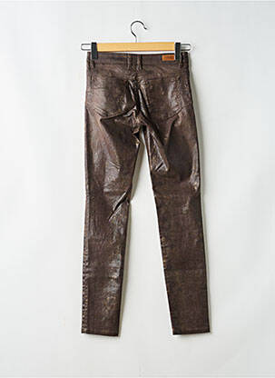 Pantalon slim tissage enduit taille normale marron MAYJUNE femme