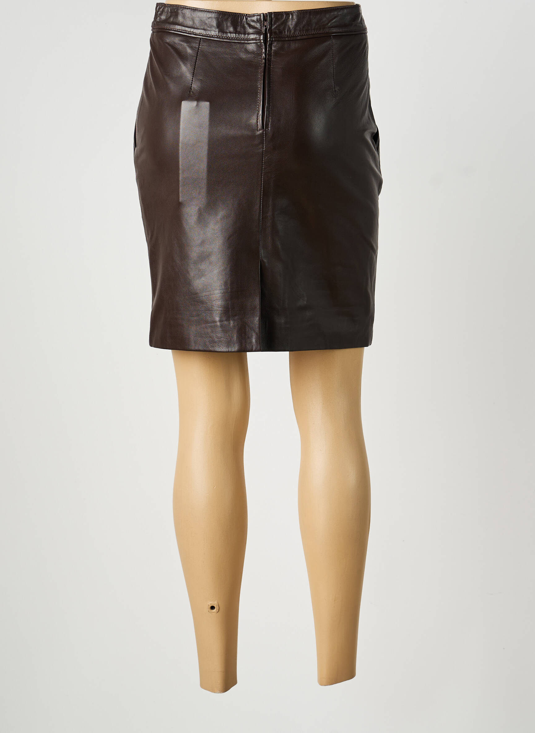 Jupe courte poches marron RINO & PELLE femme