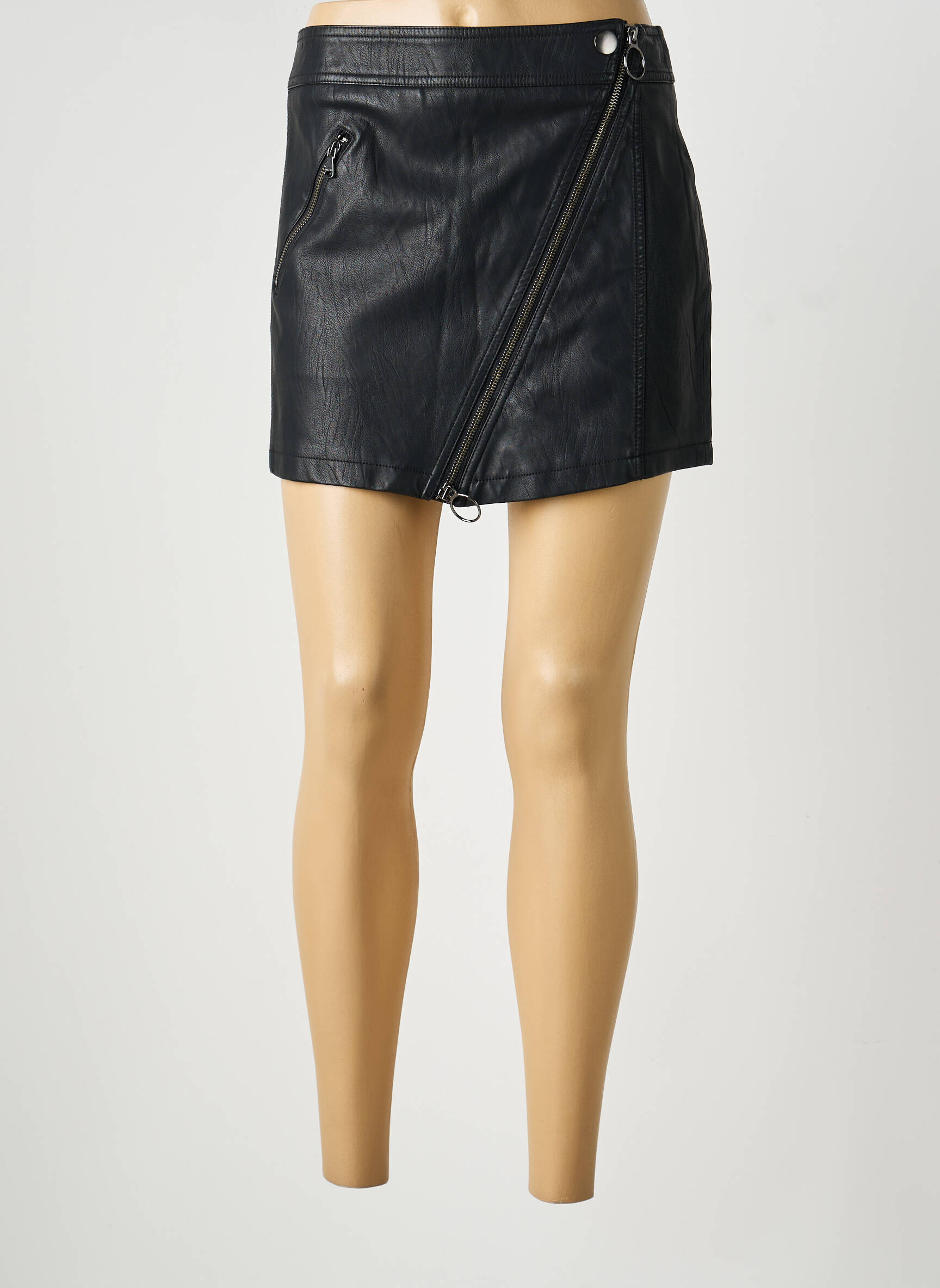 Jupe courte coupe droite noir SISLEY femme