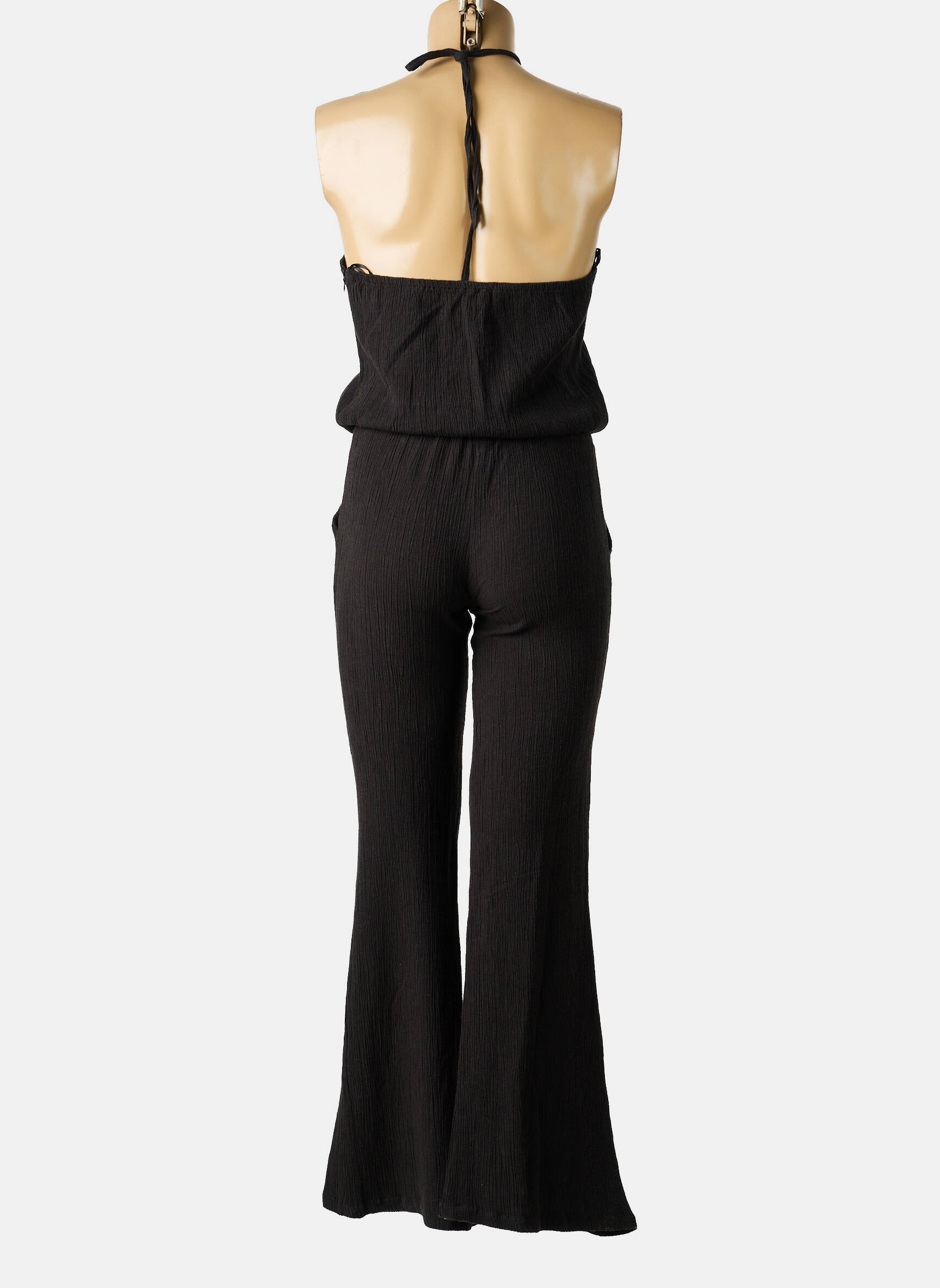 Combi-pantalon tissage crêpe sans manche noir BELAIR femme