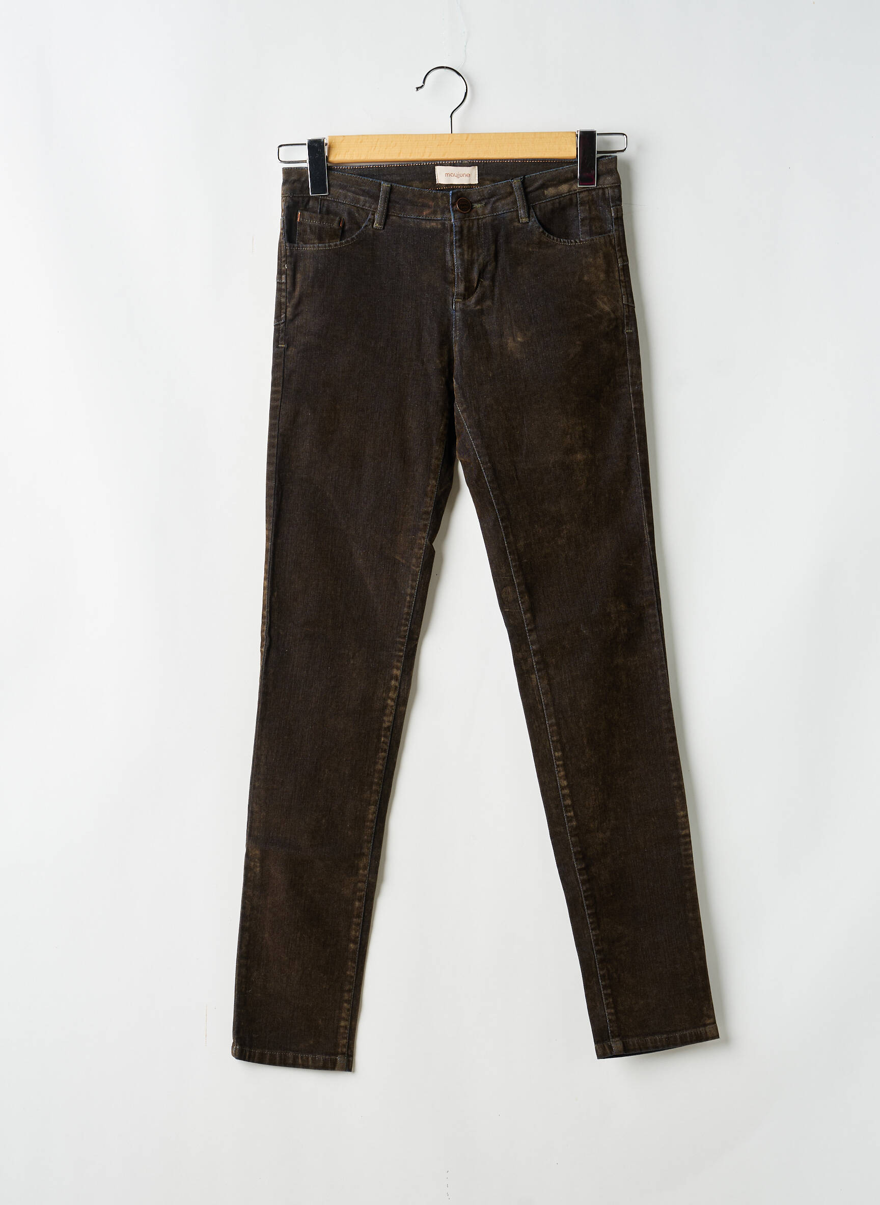 Pantalon slim stretch taille normale vert MAYJUNE femme