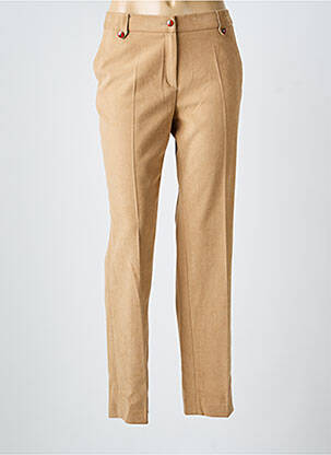 Pantalon chino fermeture zippée sous rabat boutonné taille normale beige BARILOCHE femme