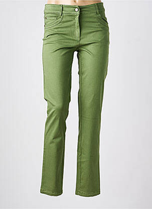 Pantalon slim tissage popeline taille normale vert PAZ TORRAS femme
