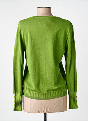 Gilet manches longues col rond vert MARBLE femme