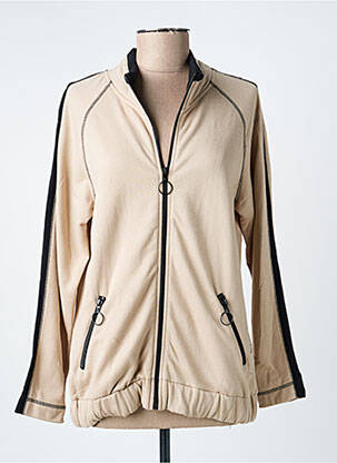Veste casual fermeture zippée sur le devant beige JOY OF LIFE femme