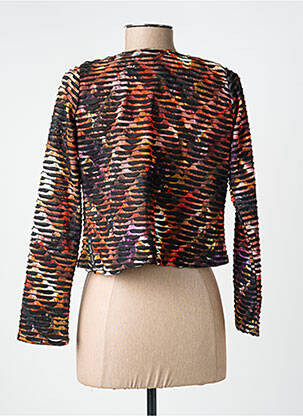Gilet manches longues col v noir POISSONS BLANCS femme