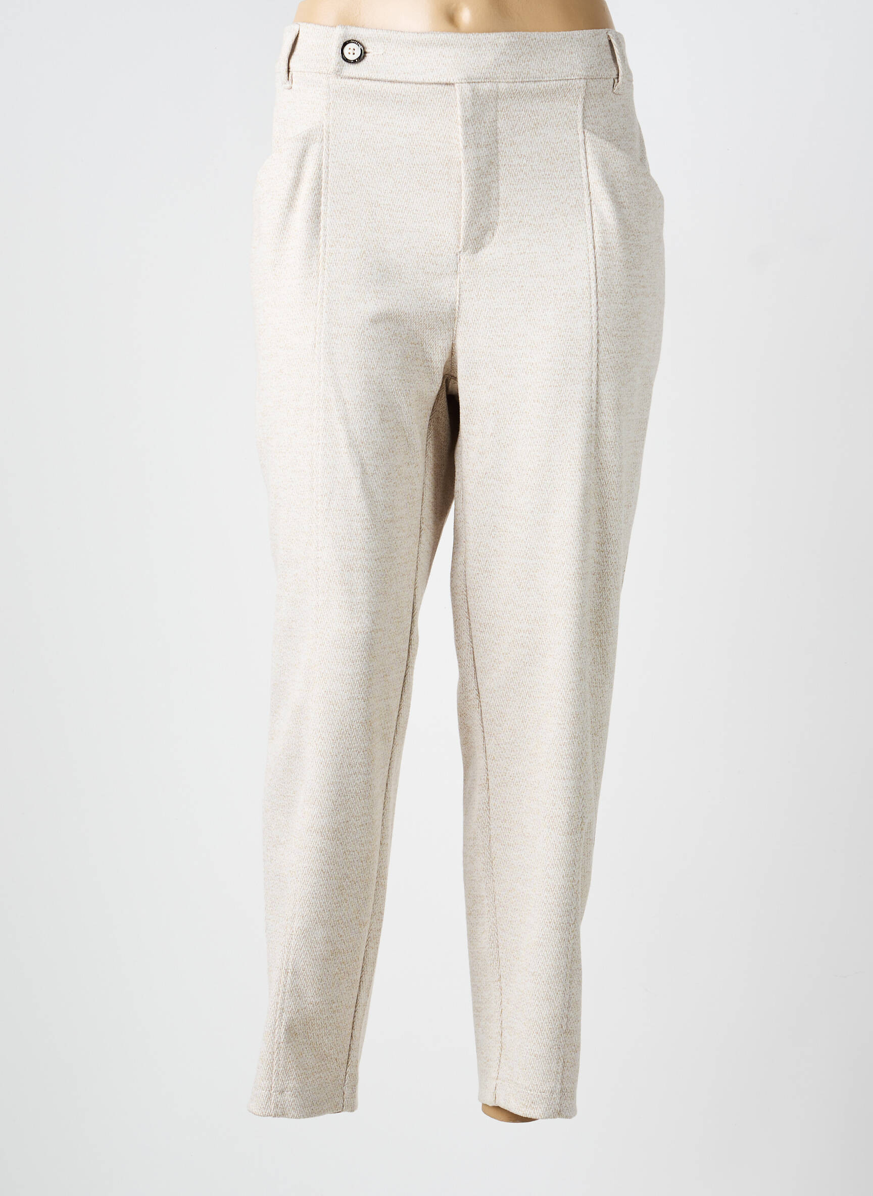 Pantalon 7/8 stretch taille normale beige STREET ONE femme