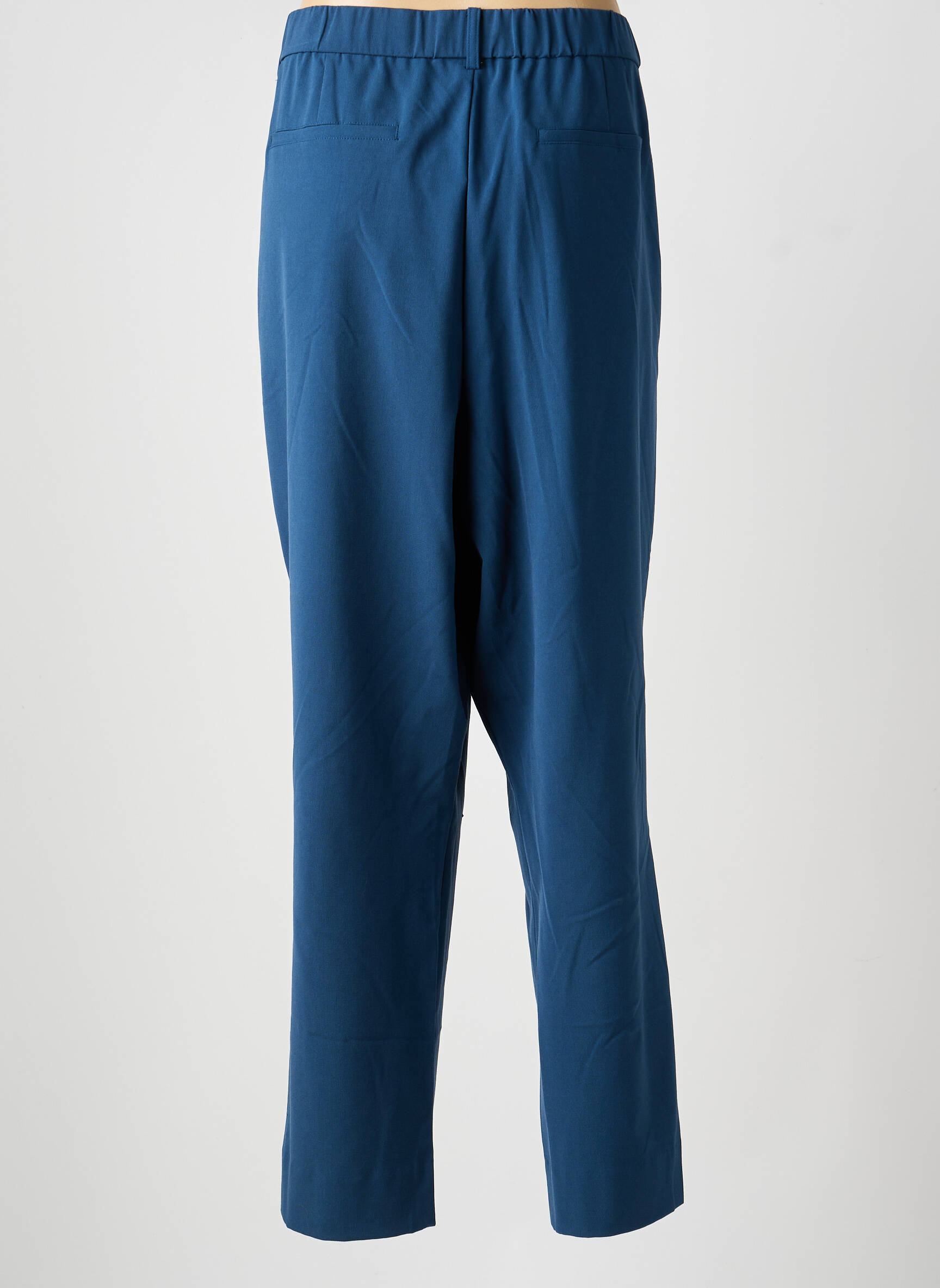 Pantalon droit tissage crêpe taille normale bleu CISO femme