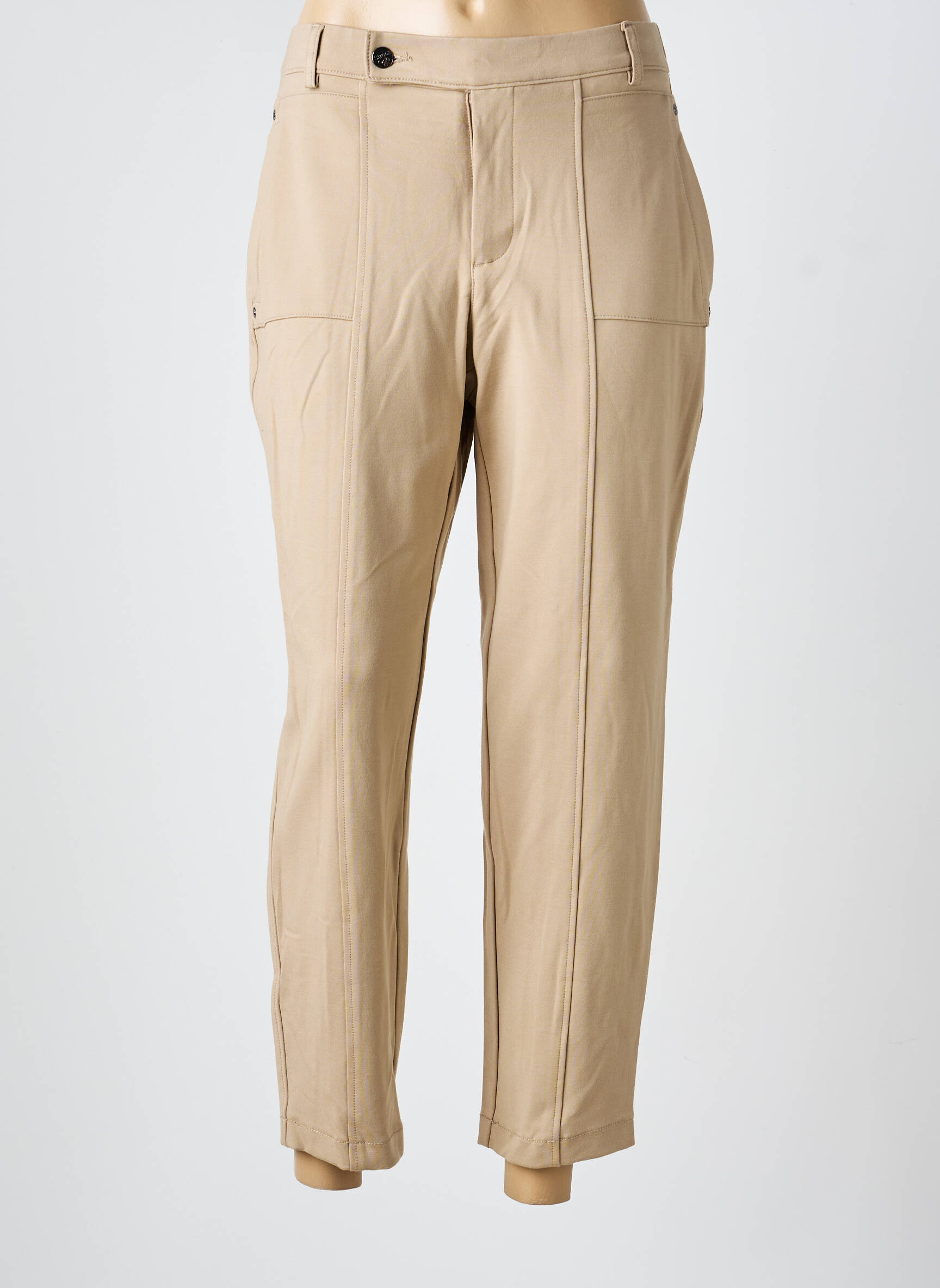 Pantalon 7/8 stretch taille normale beige STREET ONE femme