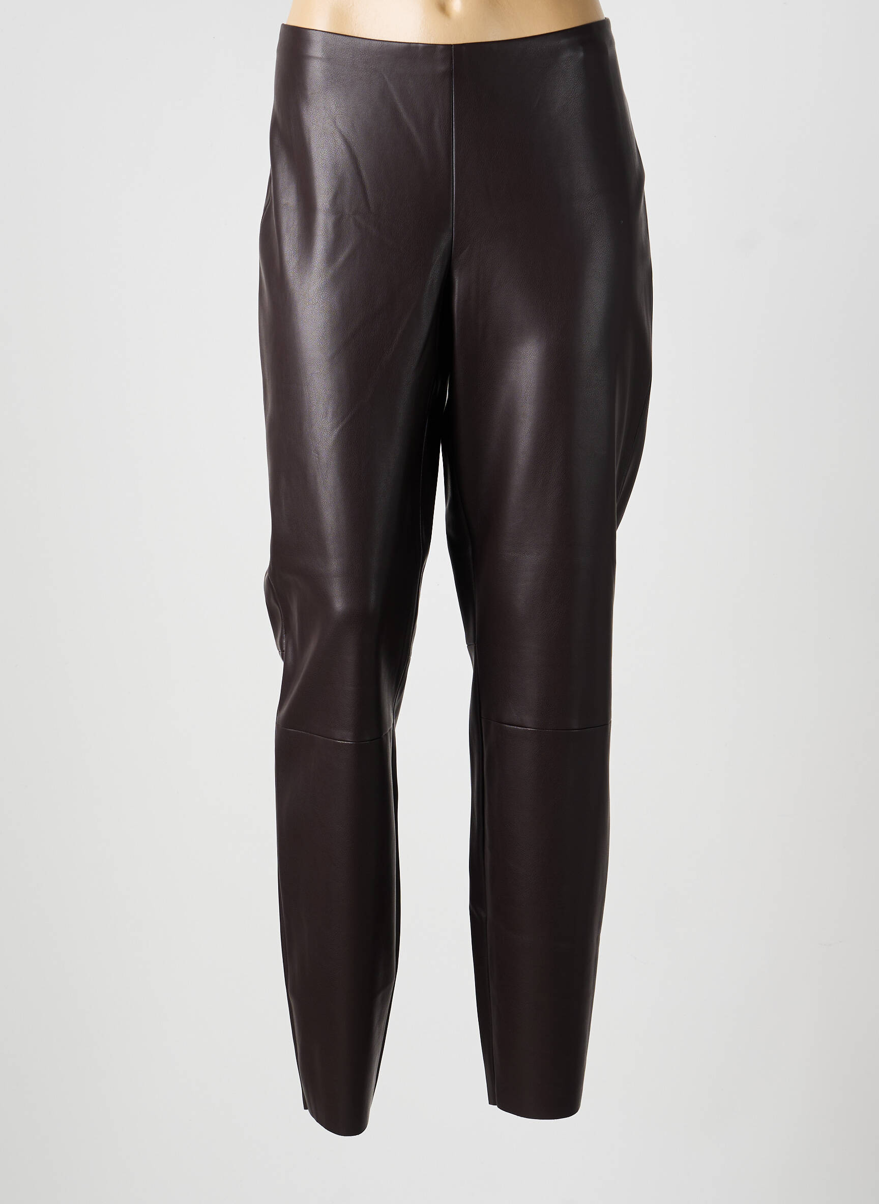 Legging tissage simili-cuir taille normale marron OUI femme