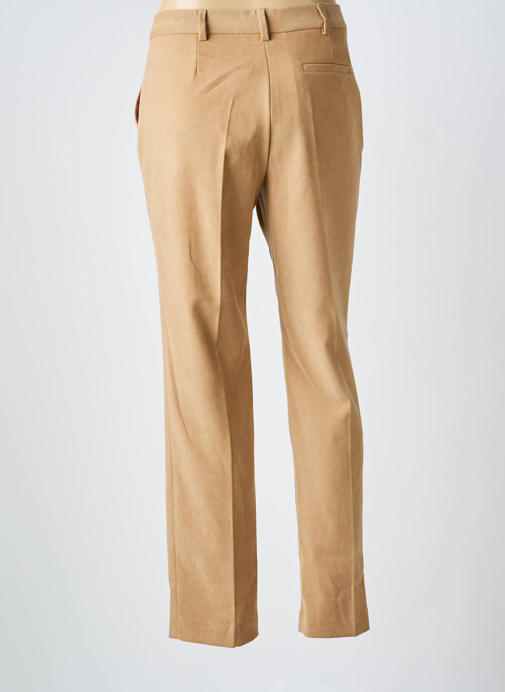 Pantalon chino fermeture zippée sous rabat boutonné taille normale beige BARILOCHE femme
