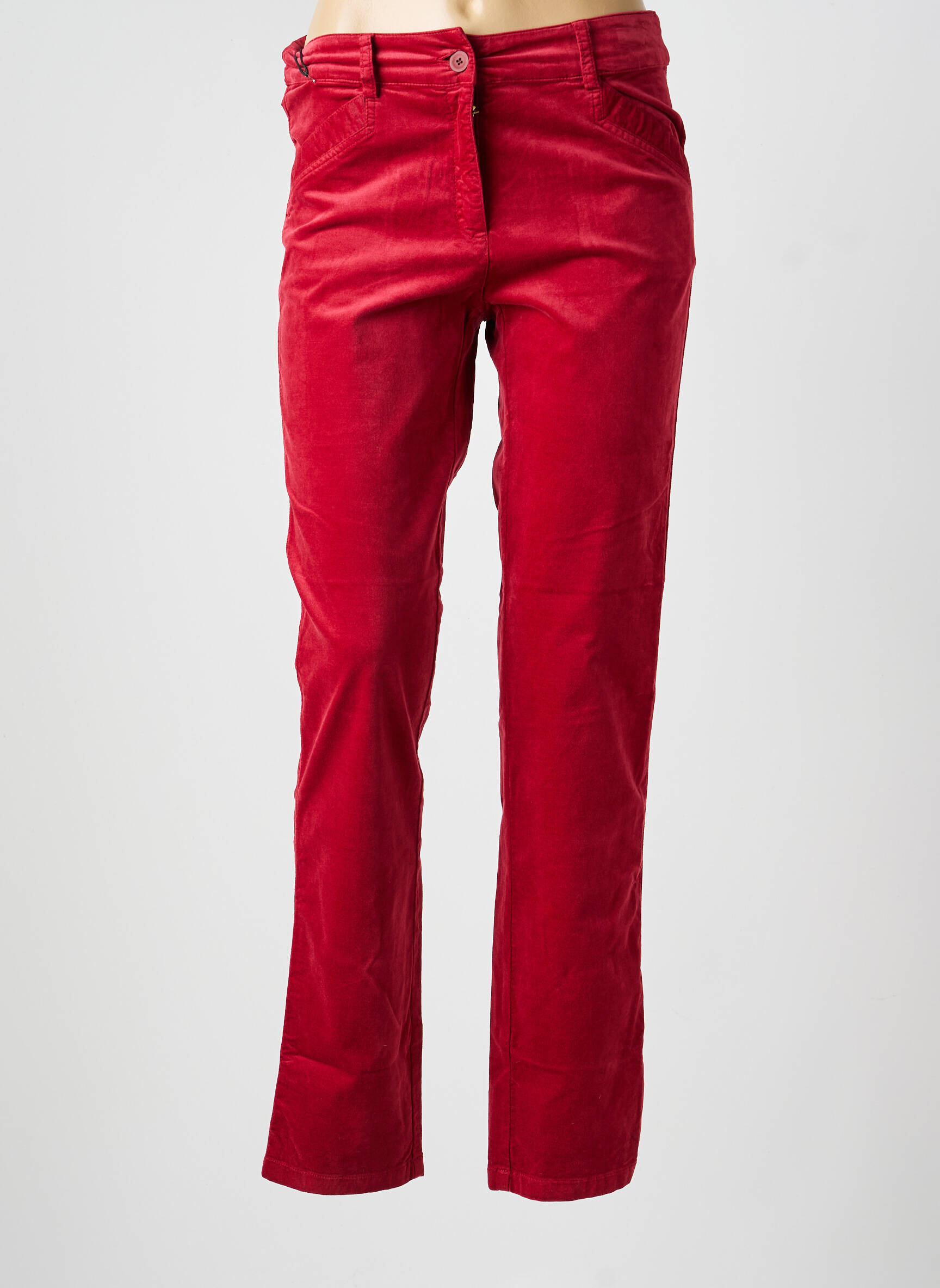Pantalon slim stretch taille normale rouge PAZ TORRAS femme