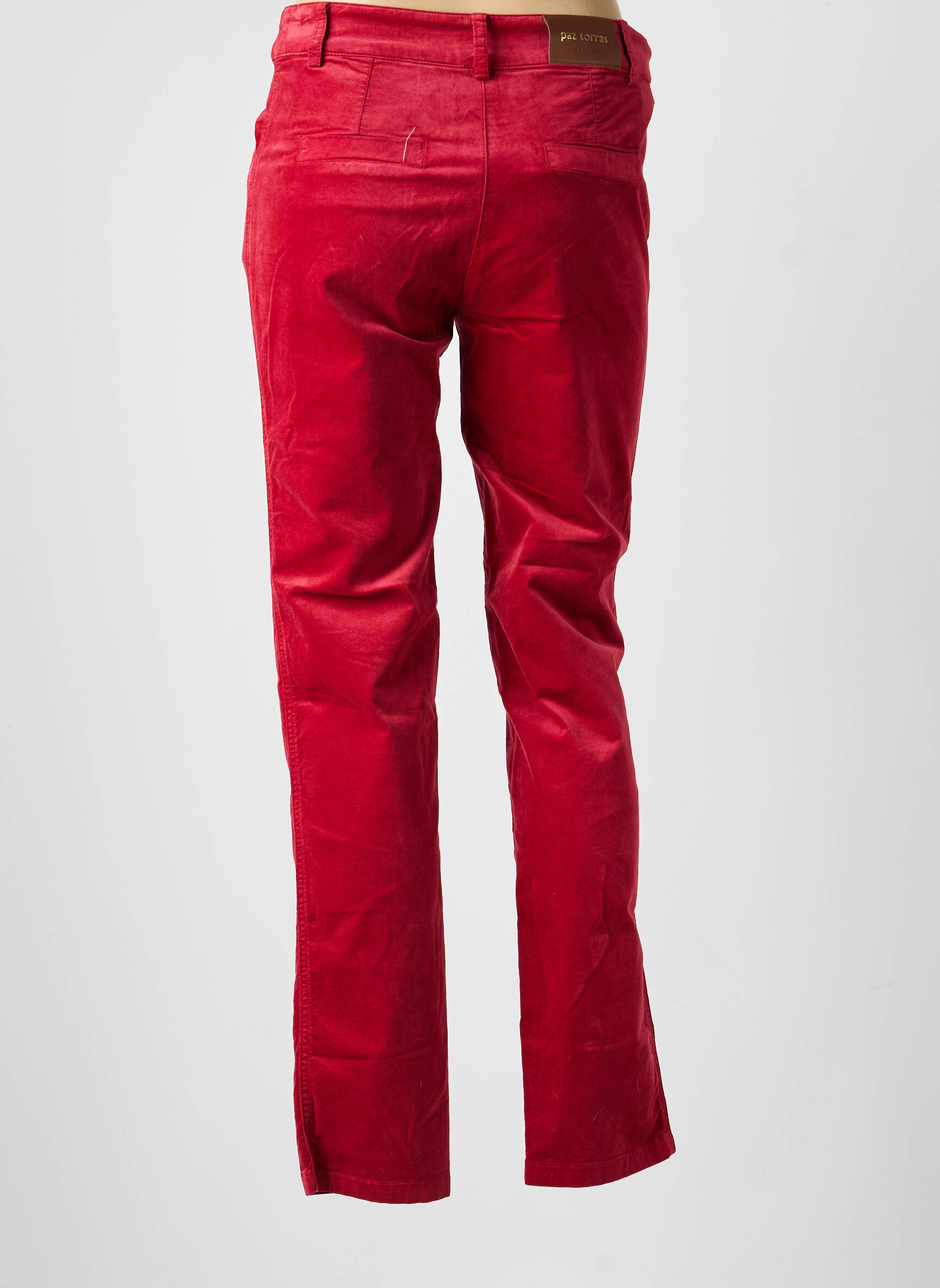 Pantalon slim stretch taille normale rouge PAZ TORRAS femme