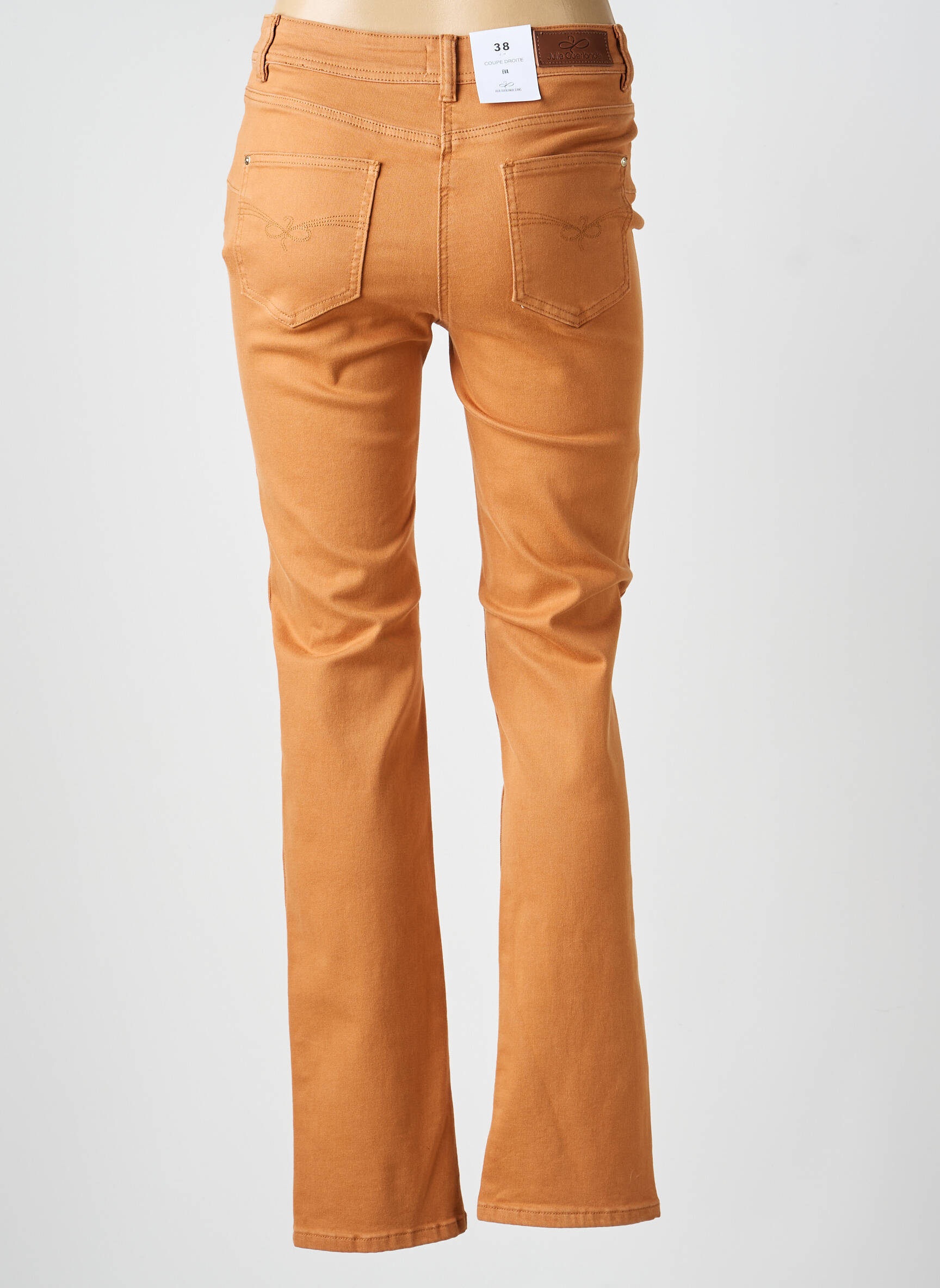 Jeans coupe droite taille normale taille normale beige JULIE GUERLANDE femme