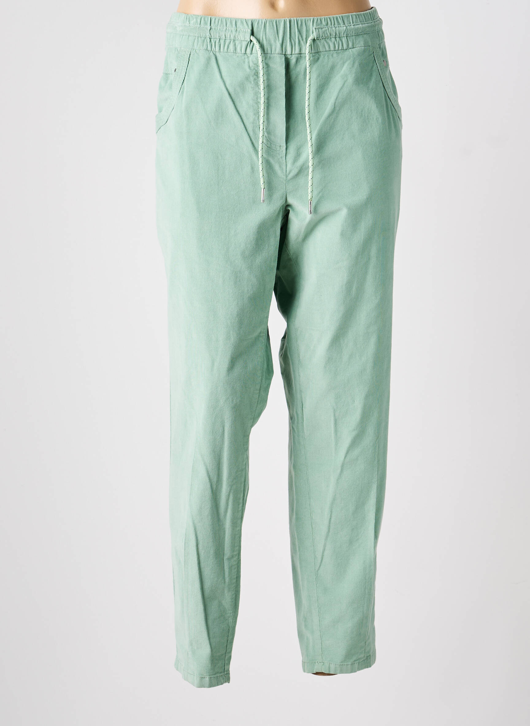 Pantalon droit stretch taille normale vert CECIL femme