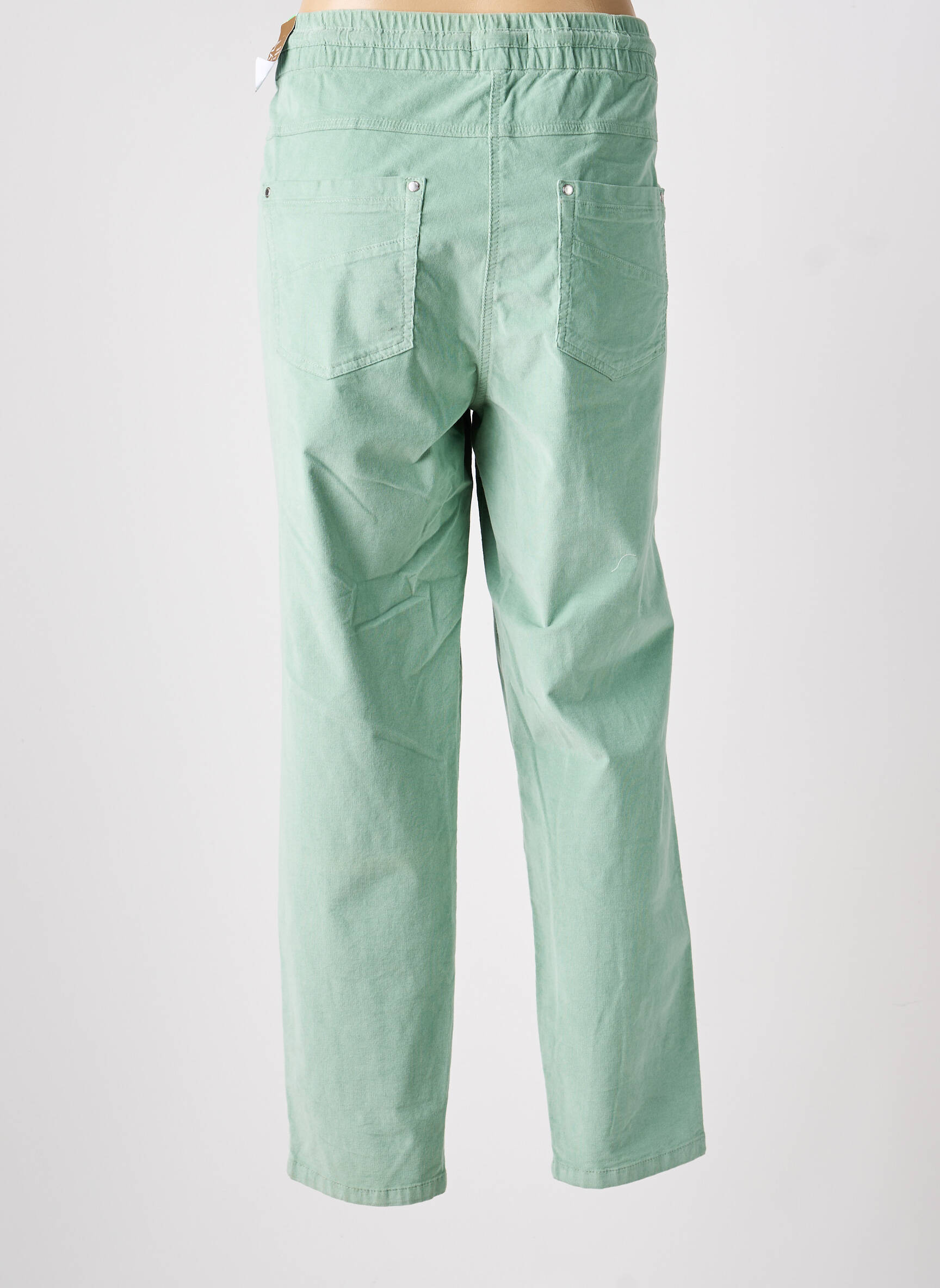 Pantalon droit stretch taille normale vert CECIL femme