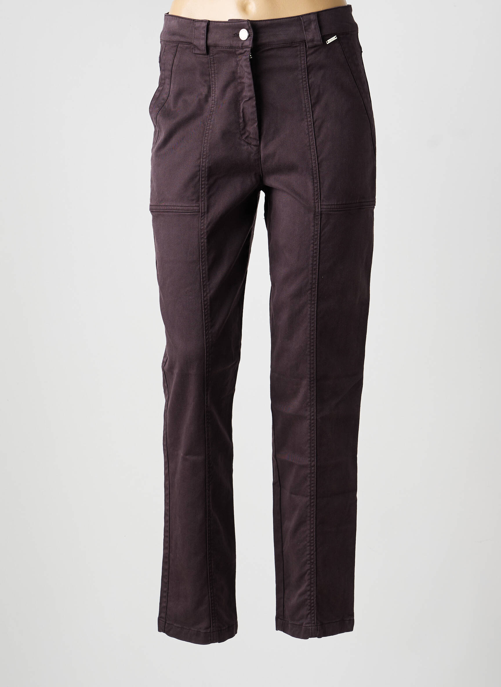 Jeans coupe slim taille normale taille normale marron PAZ TORRAS femme