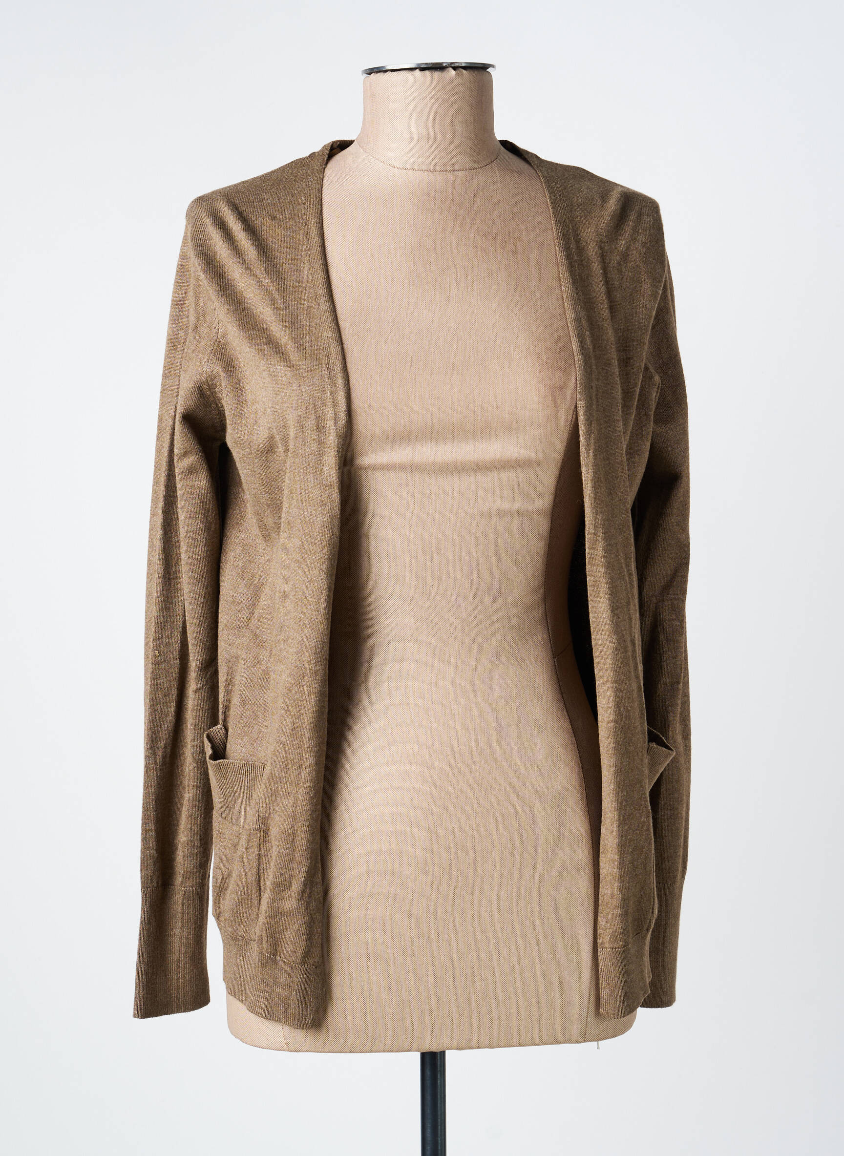Gilet manches longues stretch marron BROADWAY femme
