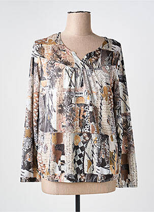 Top tissage jersey manches longues beige KALISSON femme
