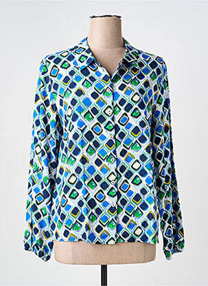 Chemisier coupe cintrée manches longues bleu JOY OF LIFE femme