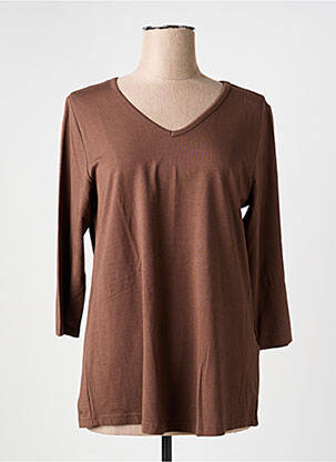 T-shirt manches 3/4 manches 3/4 marron CISO femme