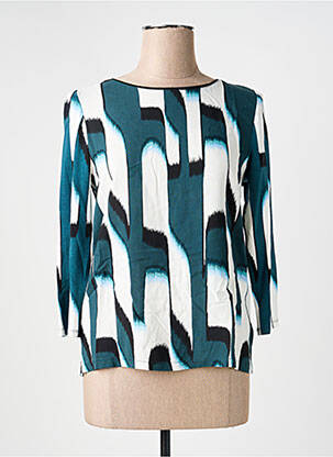 Blouse tissage popeline manches 3/4 vert STREET ONE femme