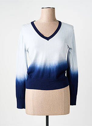 Pull col v manches longues bleu WNT COLLECTION femme