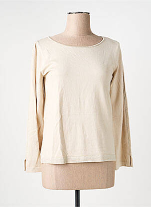 Pull coupe cintrée manches longues beige WNT COLLECTION femme