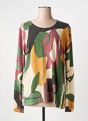 Pull resserrée sur le bas manches longues vert FELINO femme