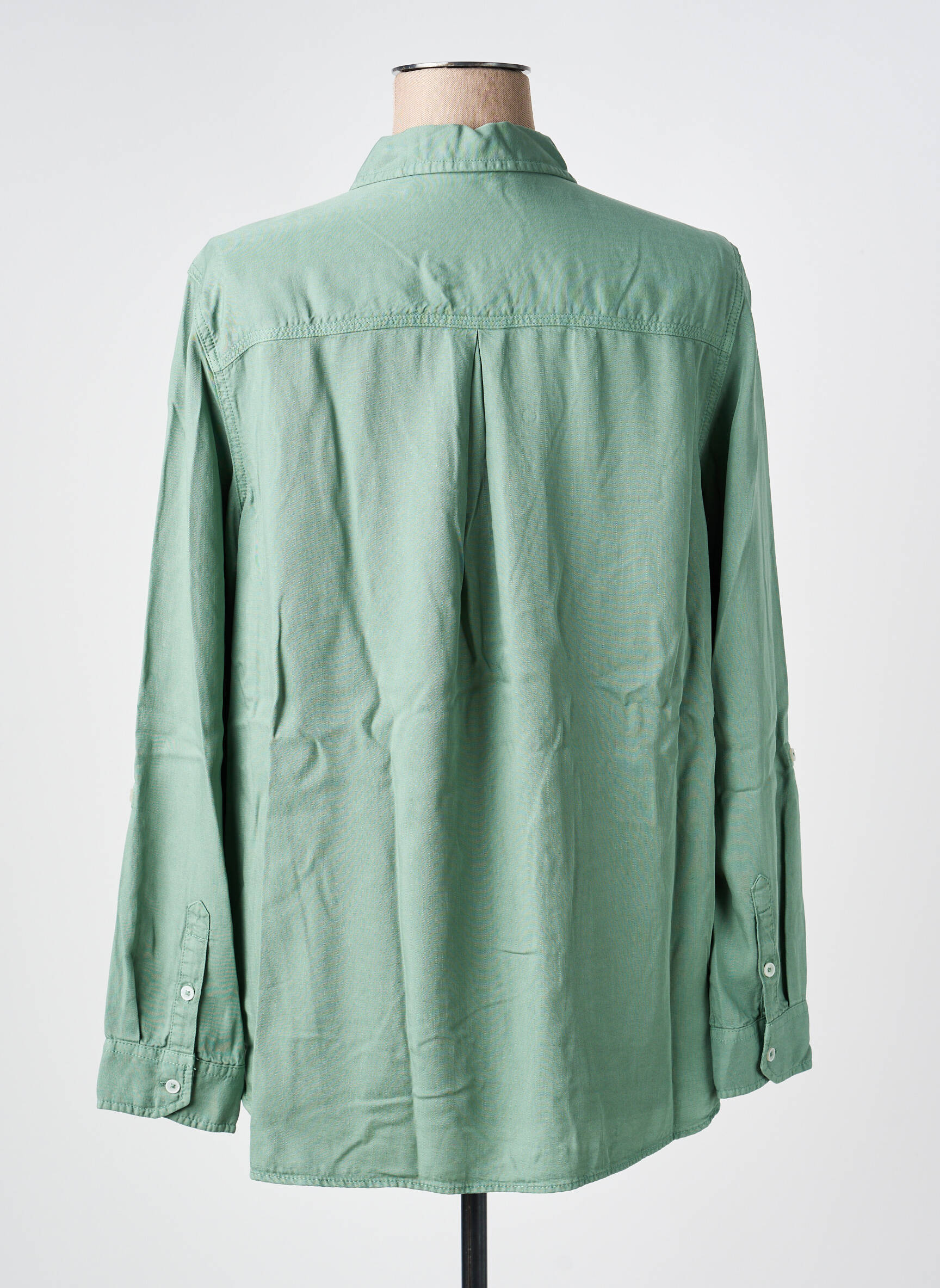 Chemisier coupe droite manches longues vert CECIL femme