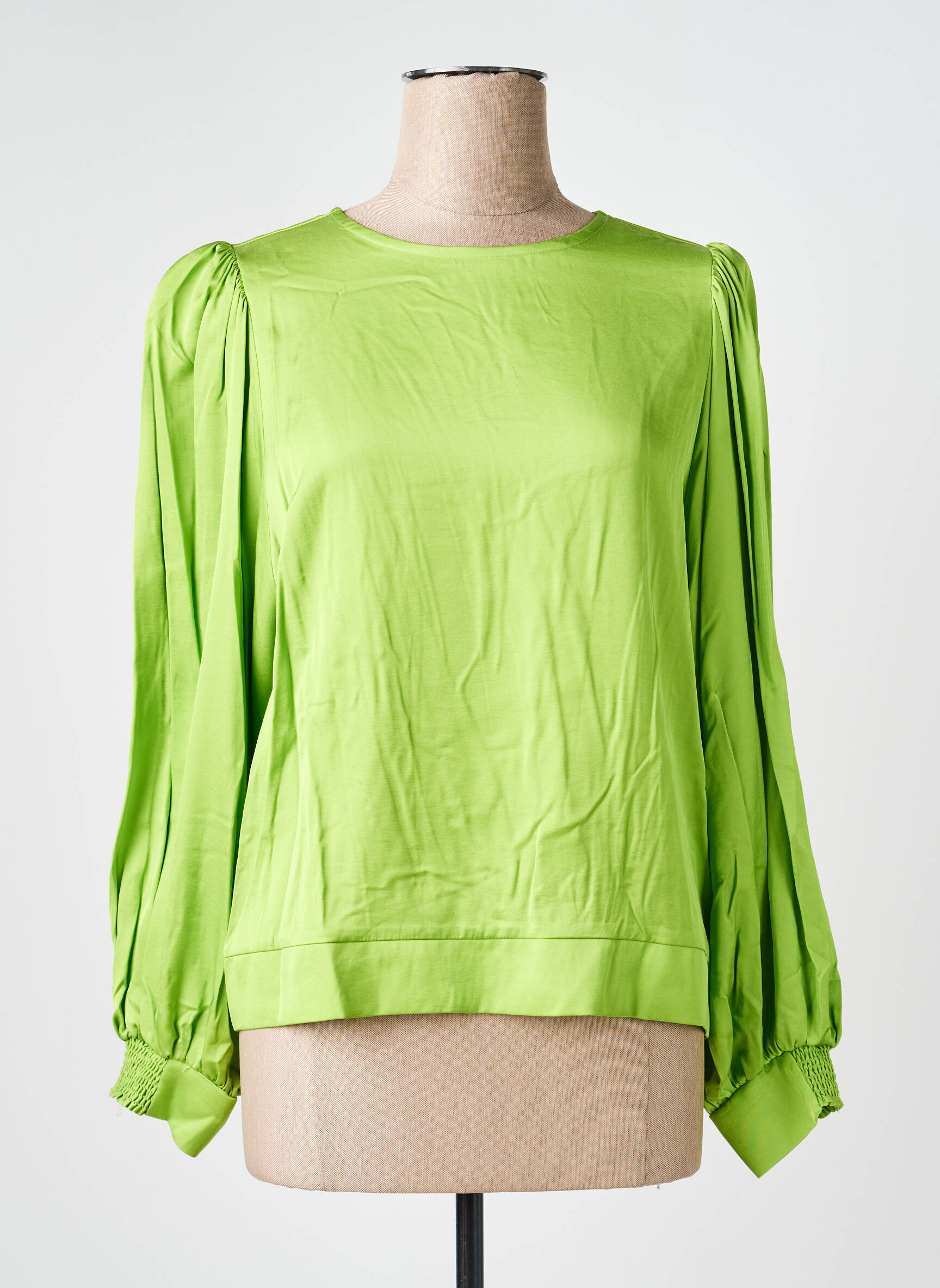 Blouse col rond manches longues vert BARILOCHE femme