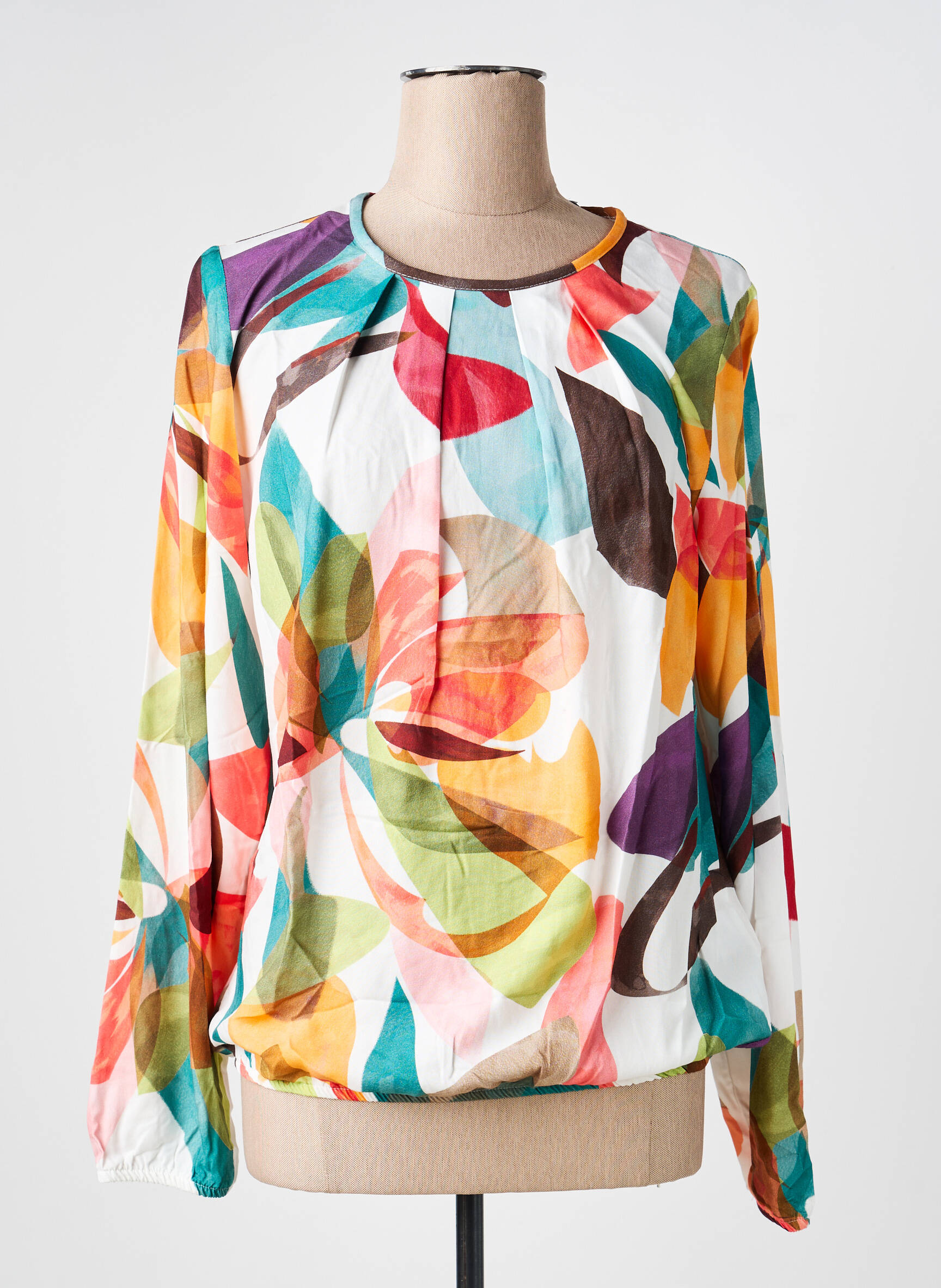 Blouse tissage popeline manches longues orange JOY OF LIFE femme