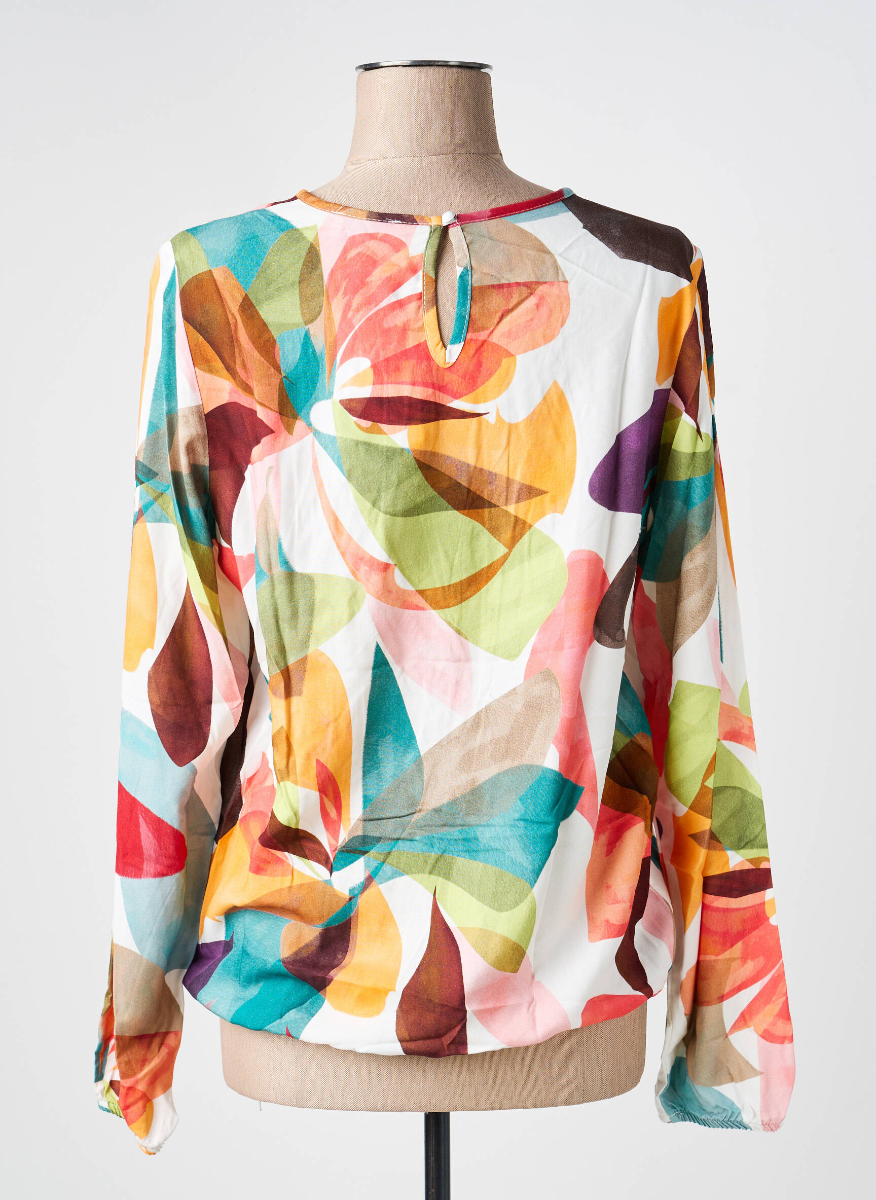 Blouse tissage popeline manches longues orange JOY OF LIFE femme